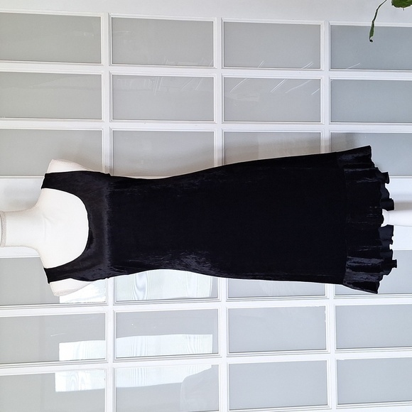 Vintage CDC Petite Velvet High Low Flounce Hem Dress - Picture 2 of 11